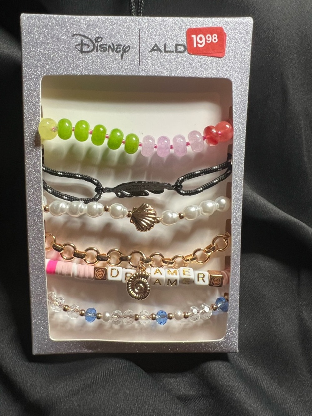 Disney Kids Multicolor Beaded Bracelet Set - Green, Pink, Red, White, Gold, Blue
